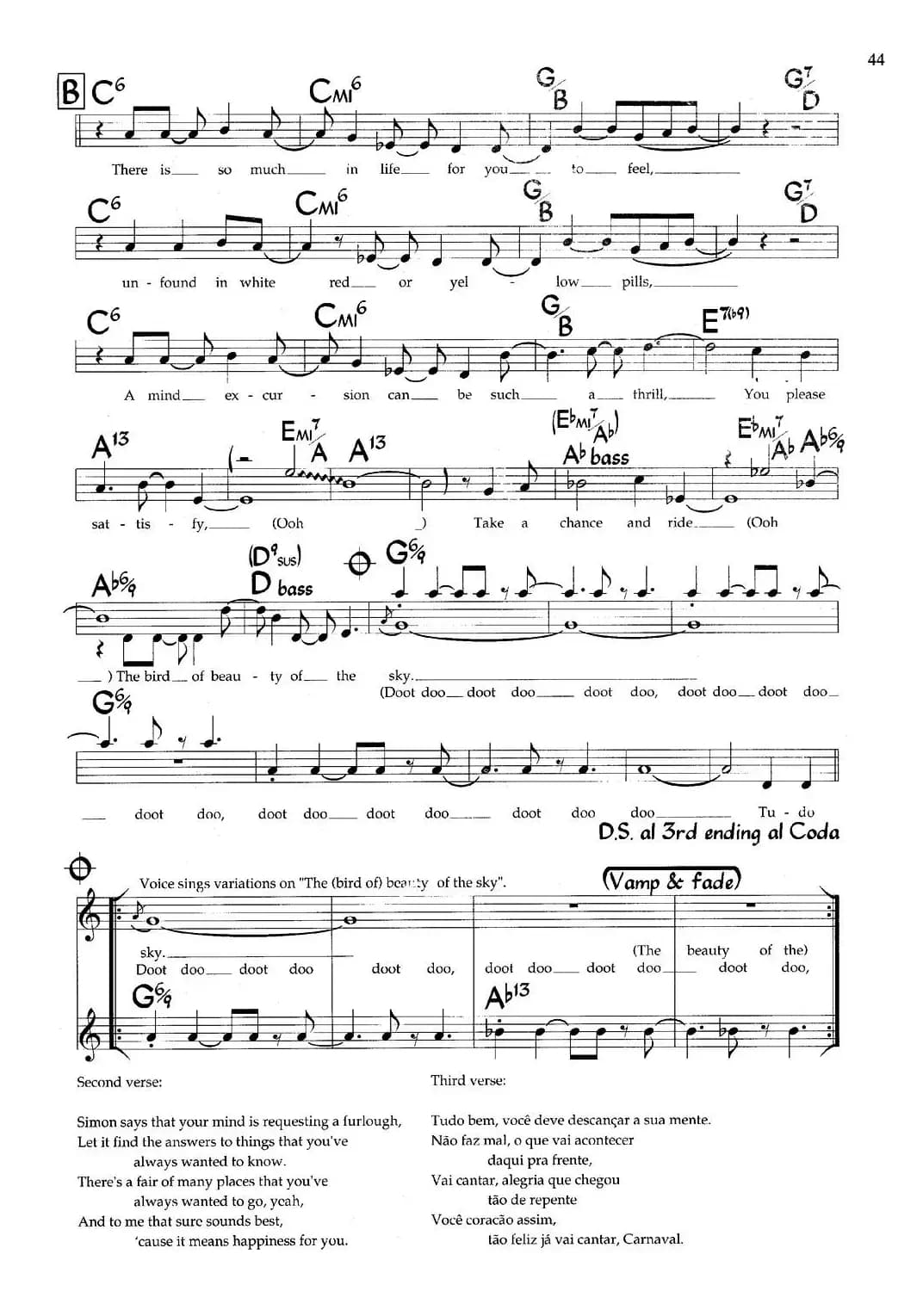 Bird of Beauty（带和弦五线谱）