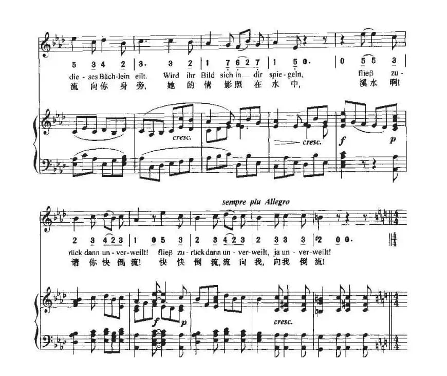 致远方的恋人（中外文对照、线简谱混排版）