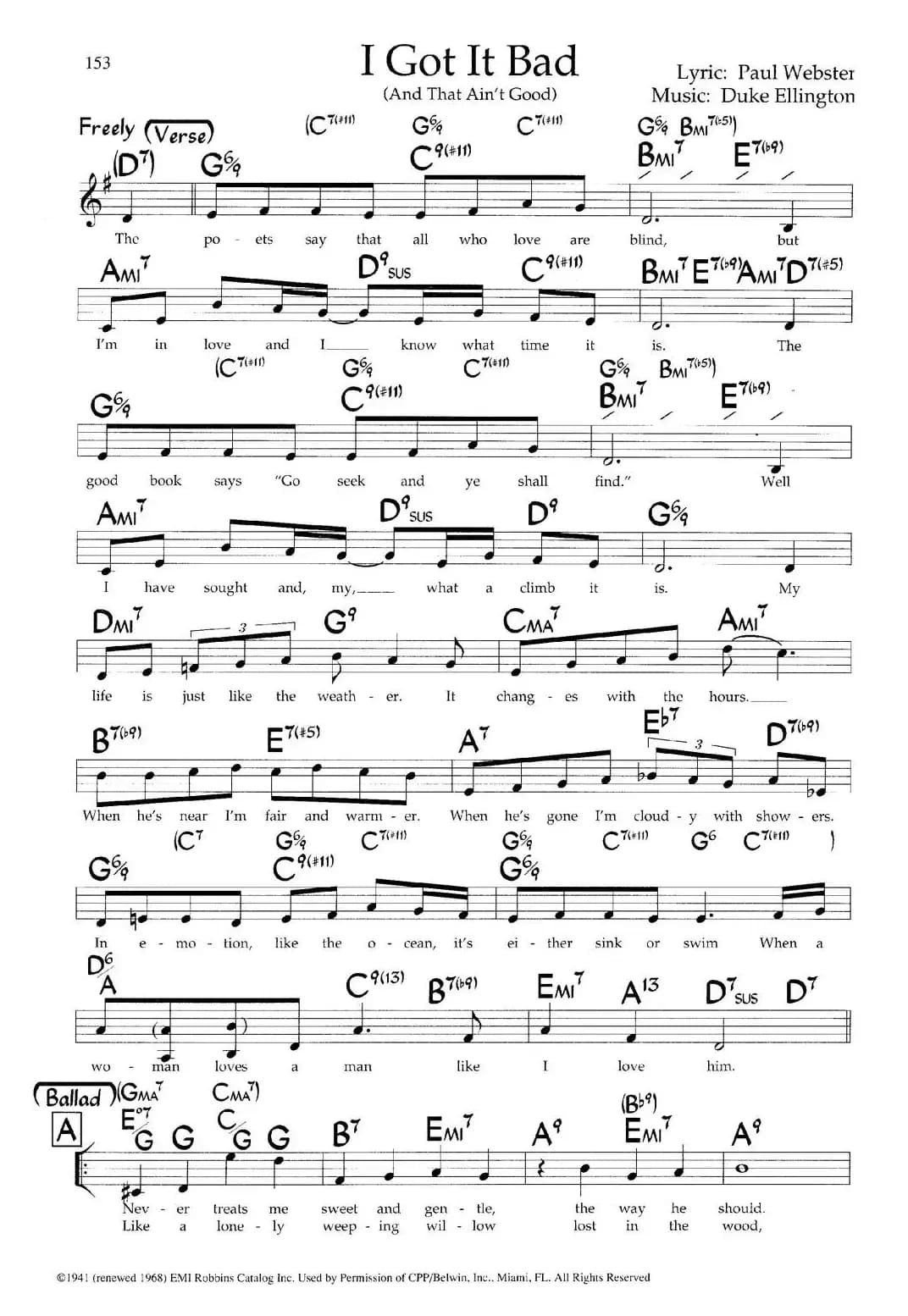 I Got It Bad（带和弦五线谱）