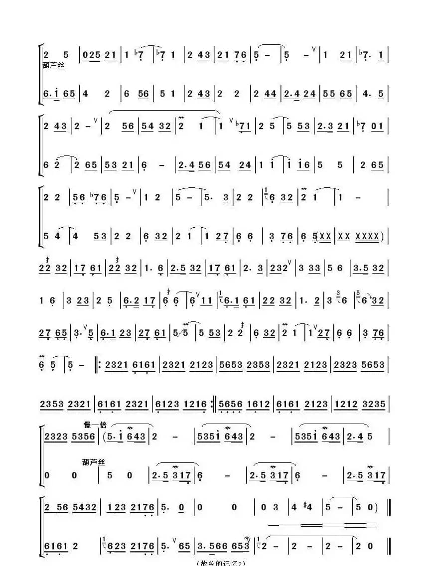 故乡的记忆（葫芦丝二重奏）