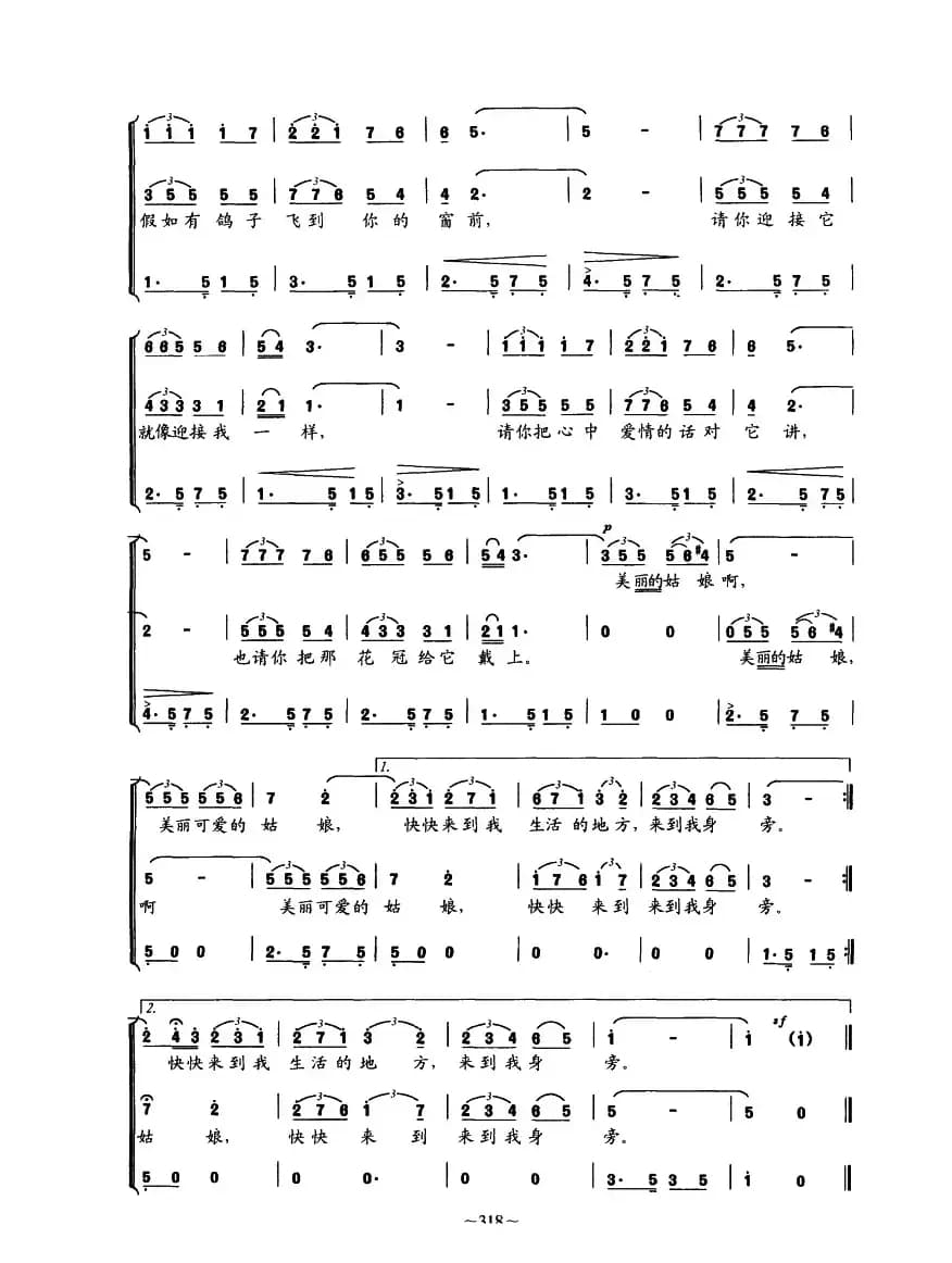 鸽子（女声三部合唱）