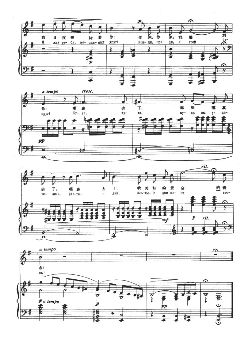 [俄]连斯基咏叹调（选自歌剧《叶甫根尼・奥涅金》）（正谱）