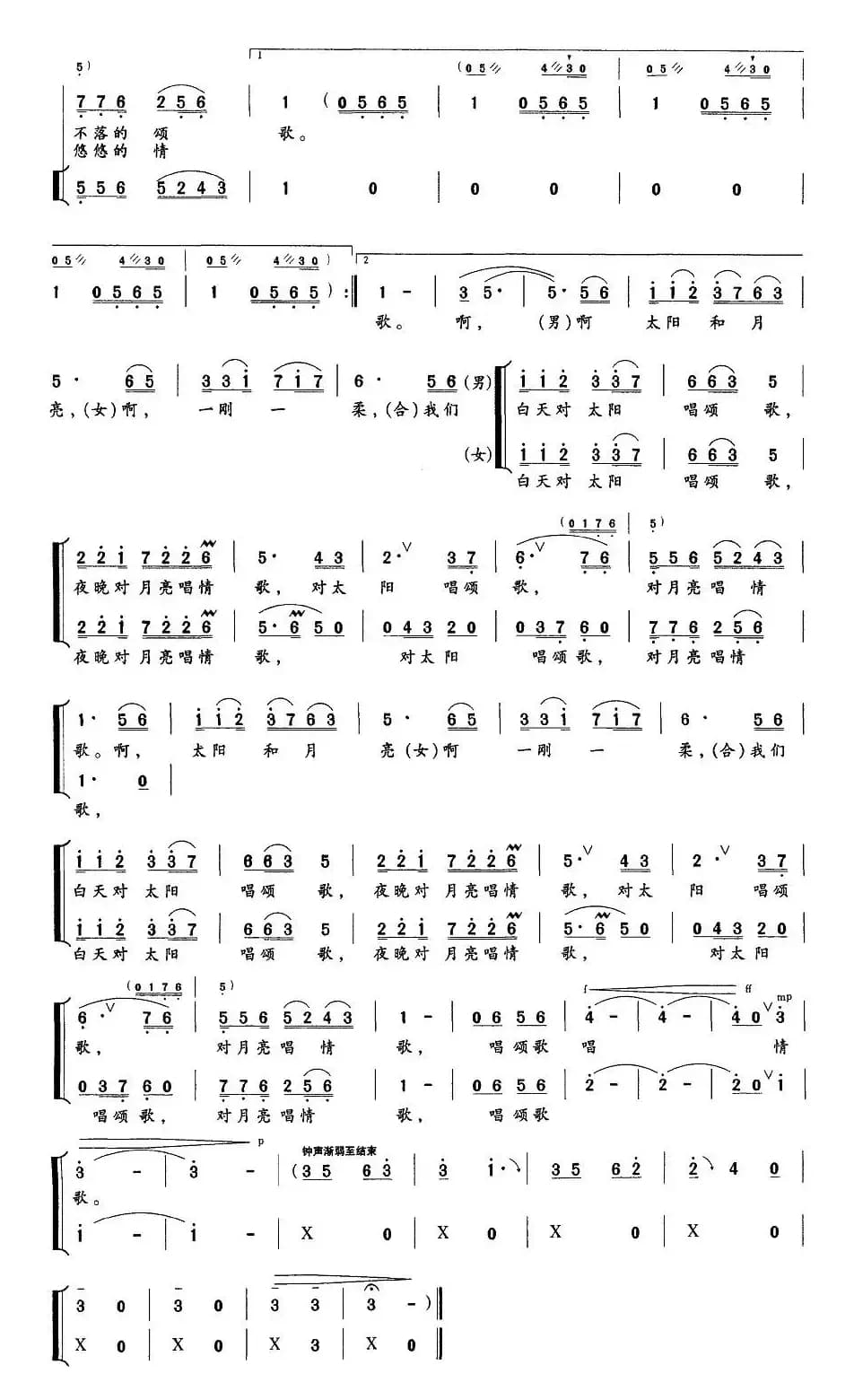 太阳和月亮（徐新园 词曲）