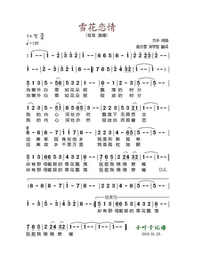 雪花恋情(눈꽃 련정)