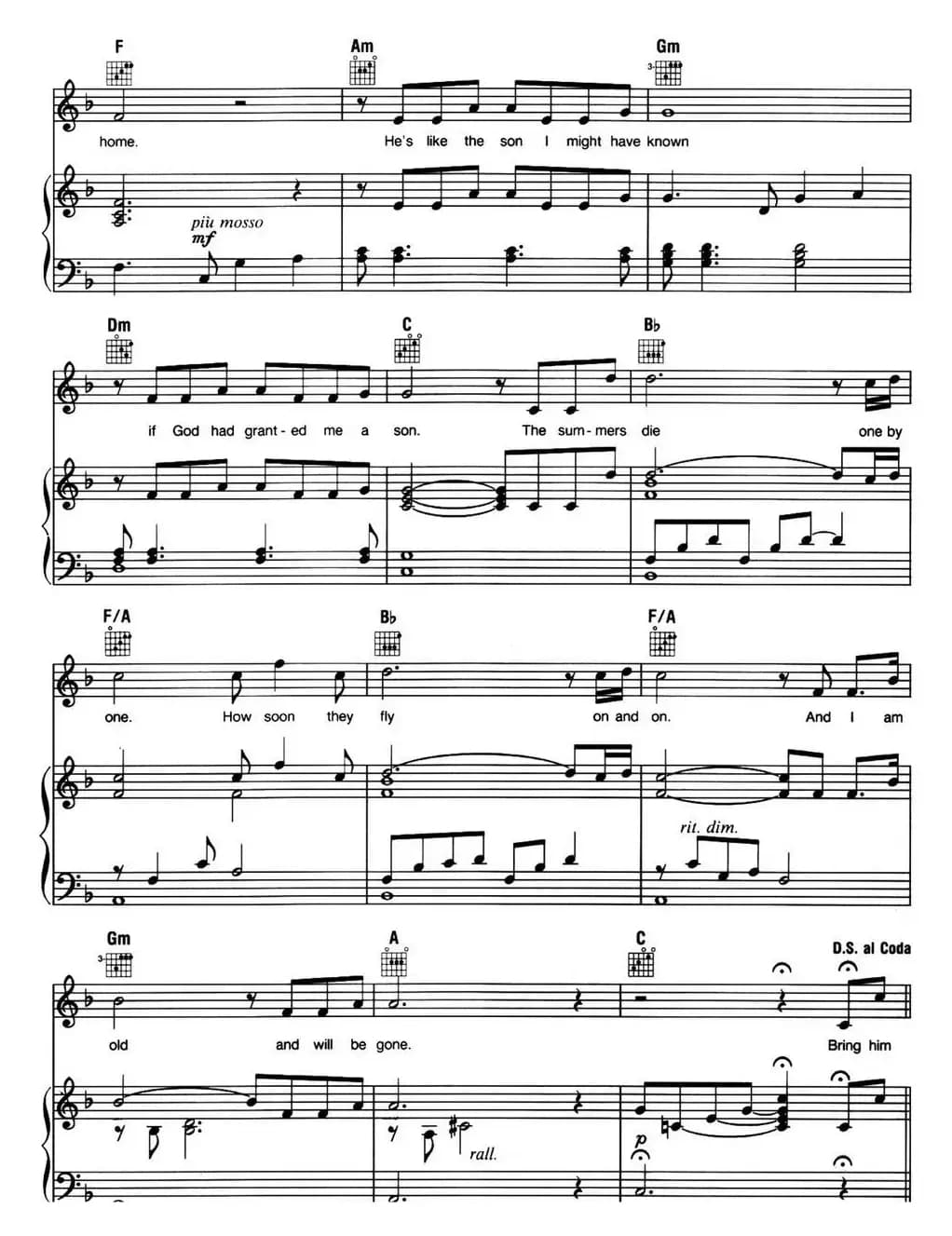 Bring Him Home (音乐剧《悲惨世界》(Les Miserables)选曲、正谱 )