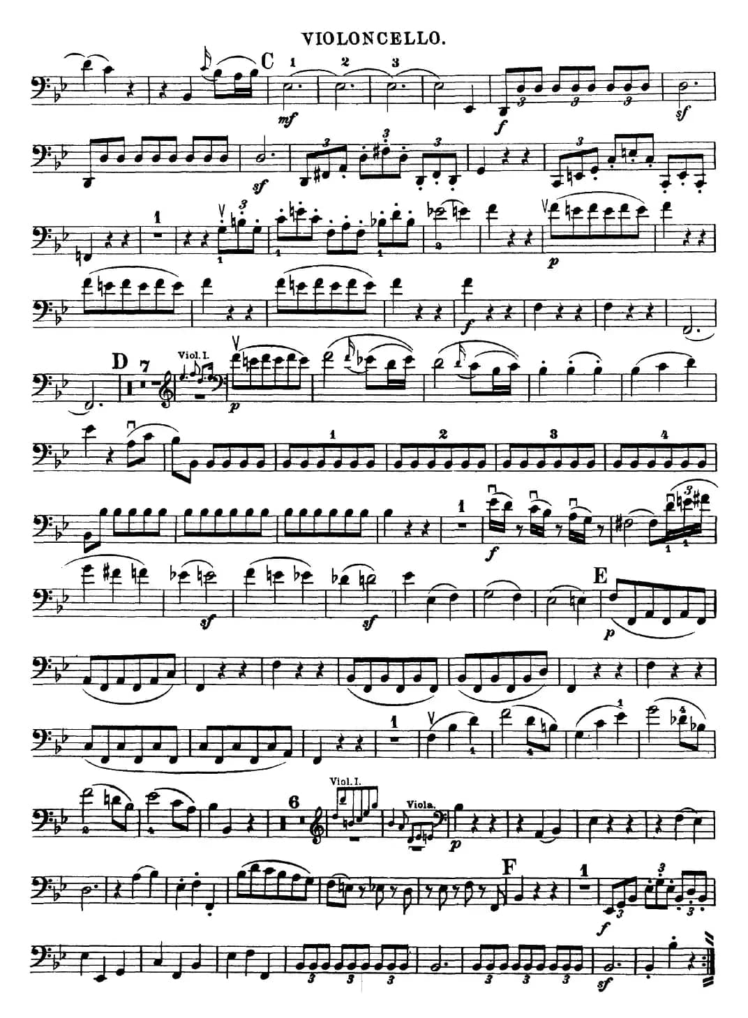 Mozart《Quartet No.22 in Bb Major，K.589》（Cello分谱）