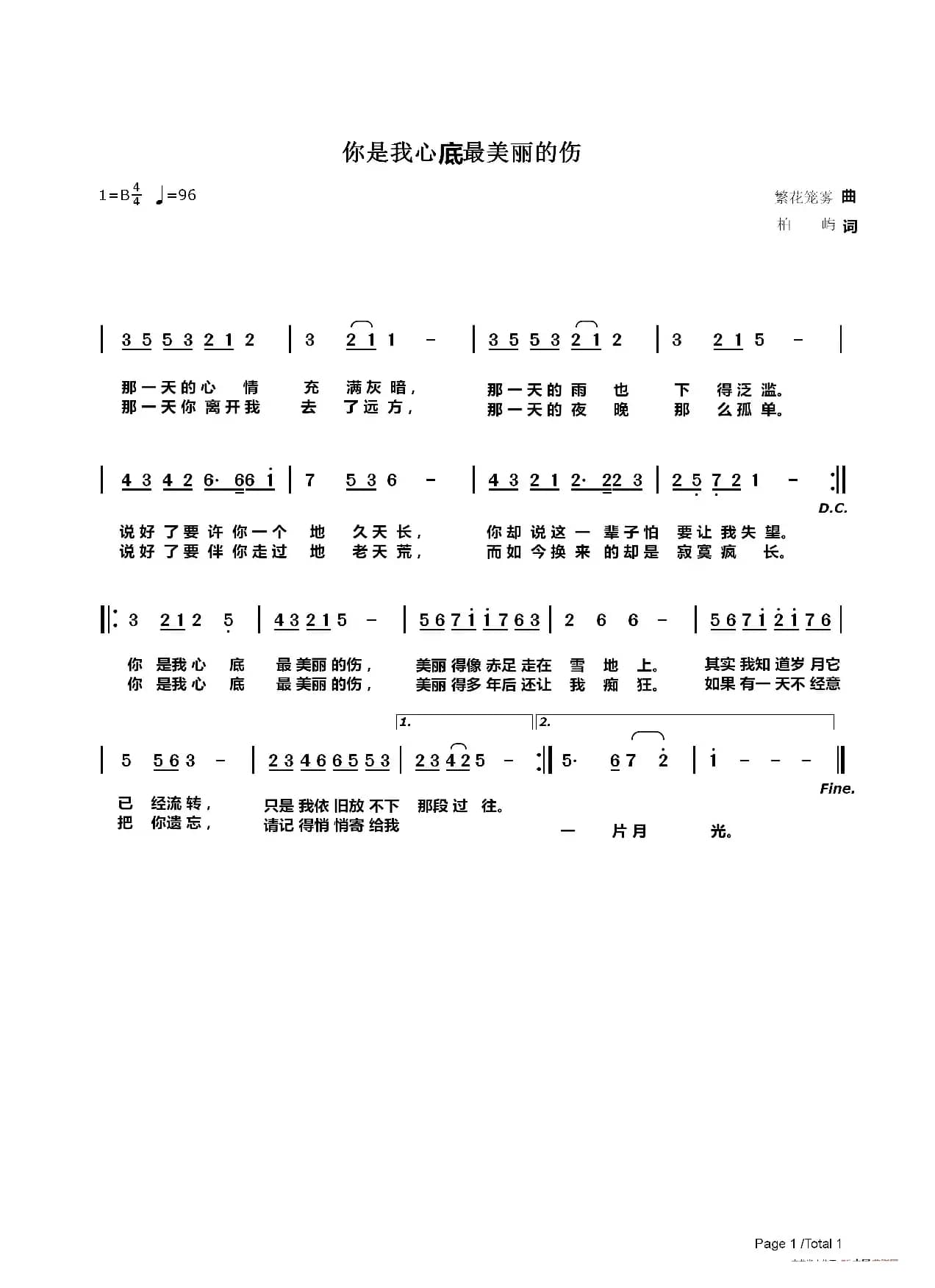 你是我心中最美丽的伤
