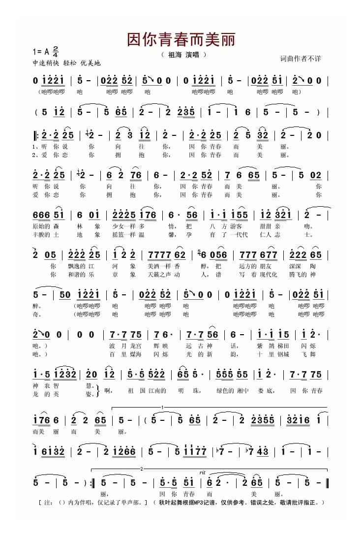 因你青春而美丽