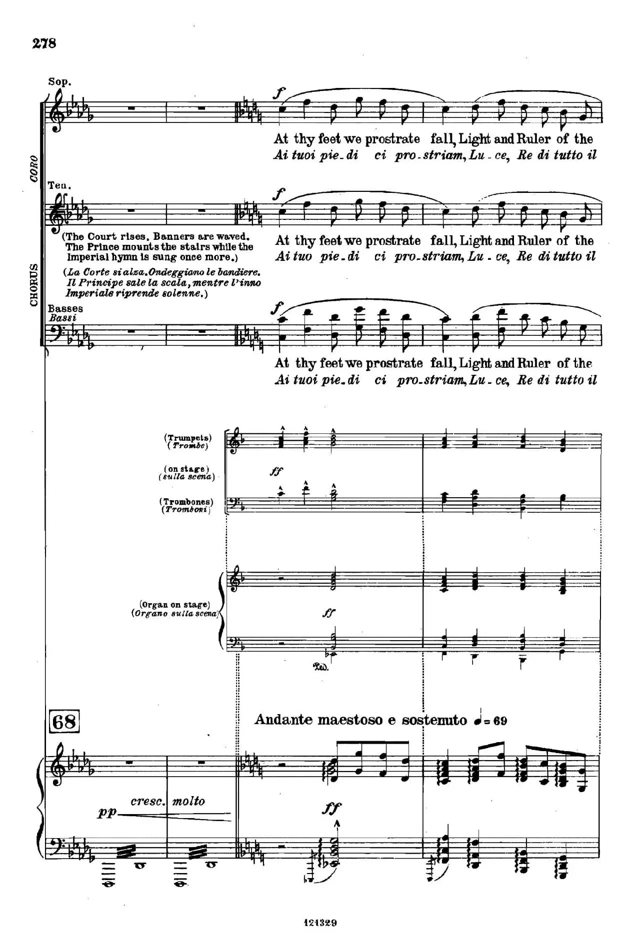 《图兰朵公主》三幕五场歌剧（英意双语）全谱（钢琴伴奏谱 P283——293）