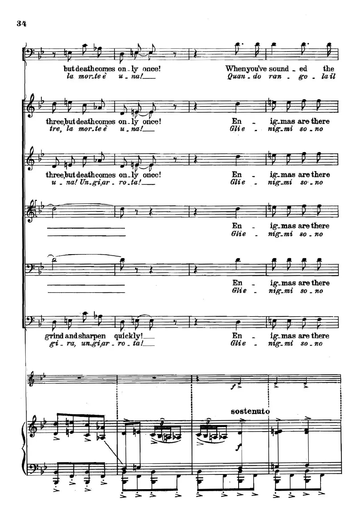 《图兰朵公主》三幕五场歌剧（英意双语）全谱（钢琴伴奏谱 P28——48）