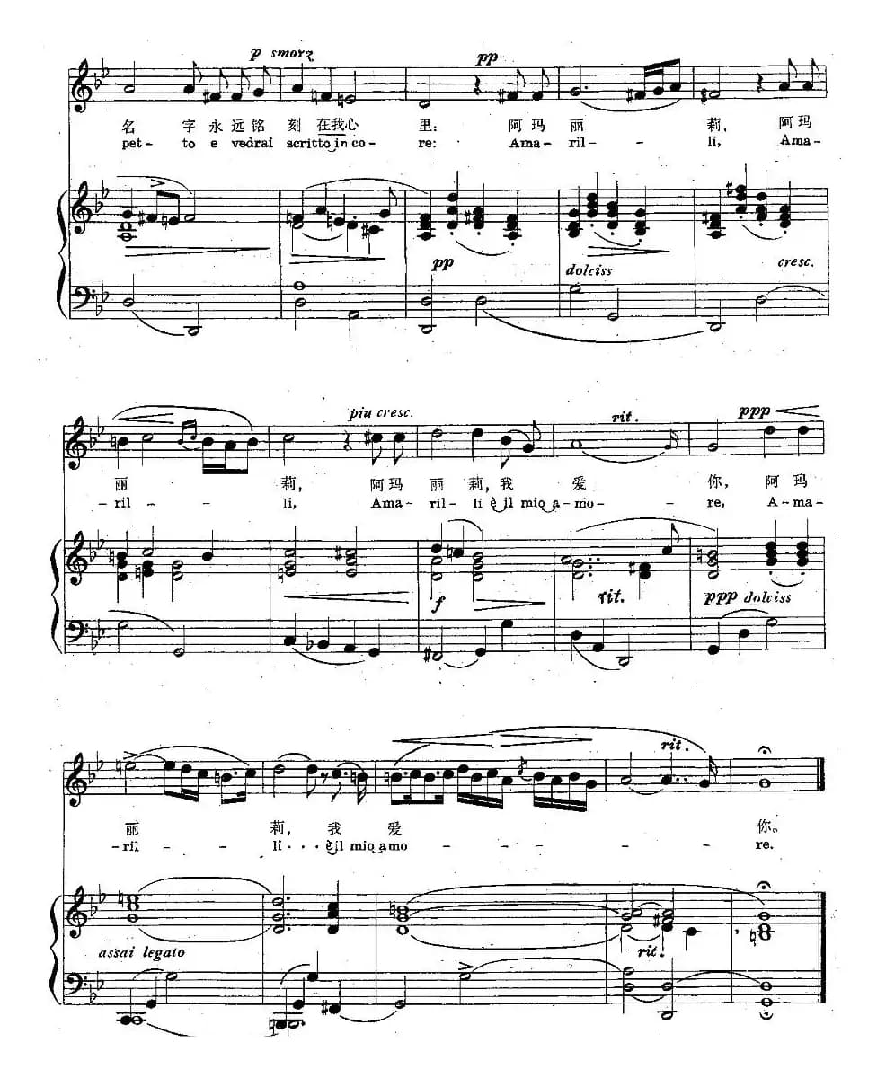 [意] 阿玛丽莉（正谱）