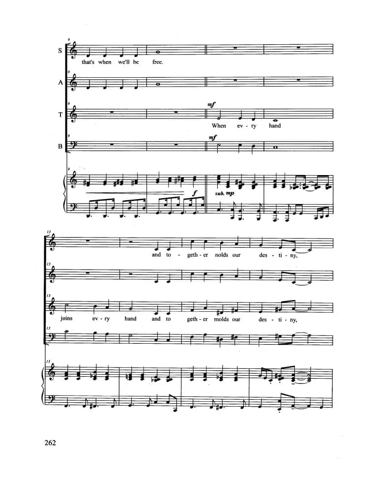 Hymn To Freedom（合唱 正谱）