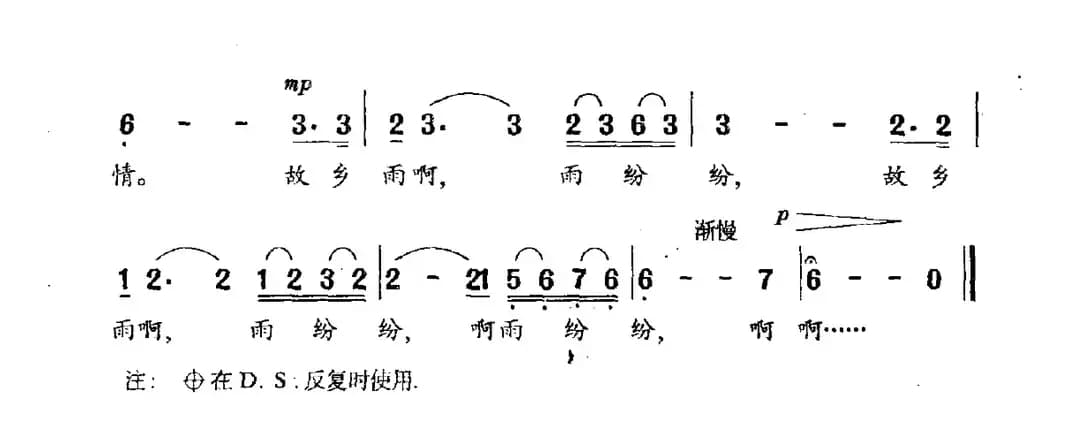 故乡雨（赵越词 禹永一曲）