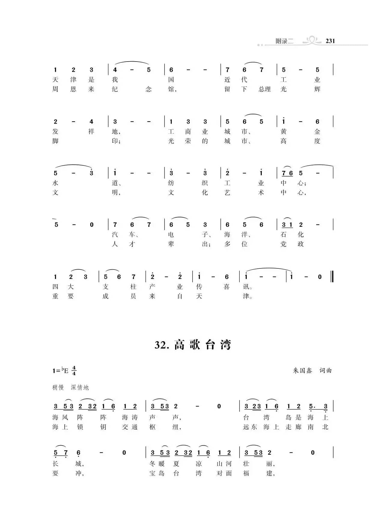 全中国34个省份34首高歌（朱国鑫词曲）