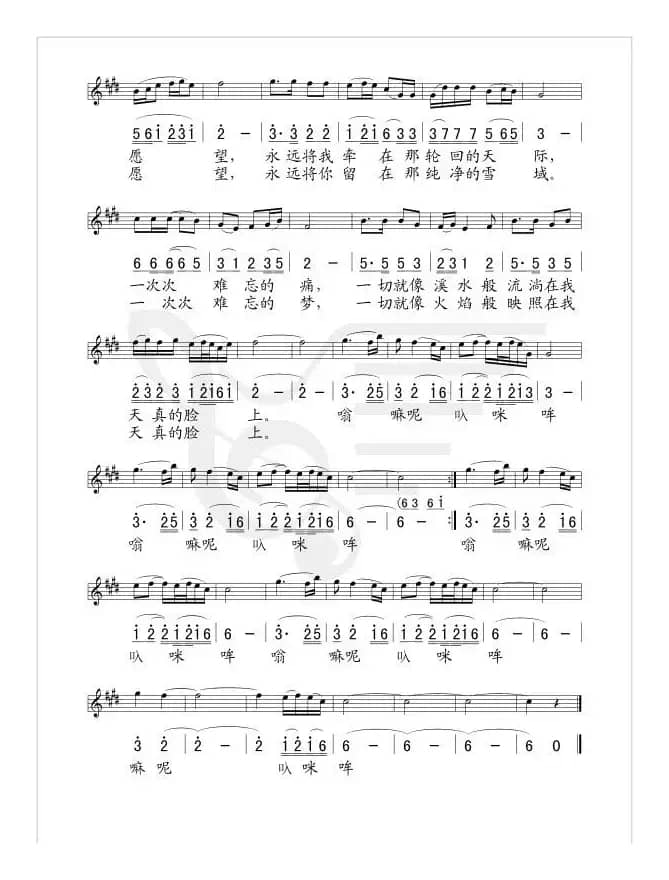 心中的愿望（线、简谱混排版）