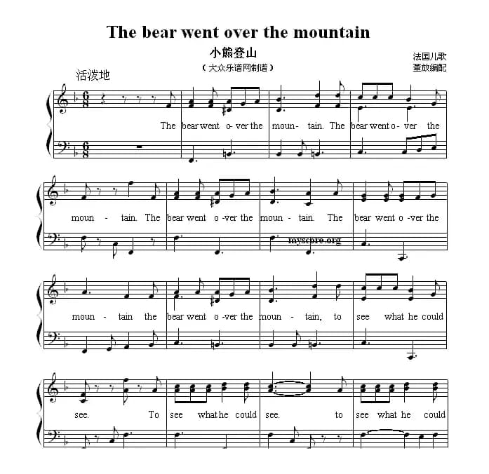 The bear went over the mountain（小熊登山）（英文儿歌弹唱）