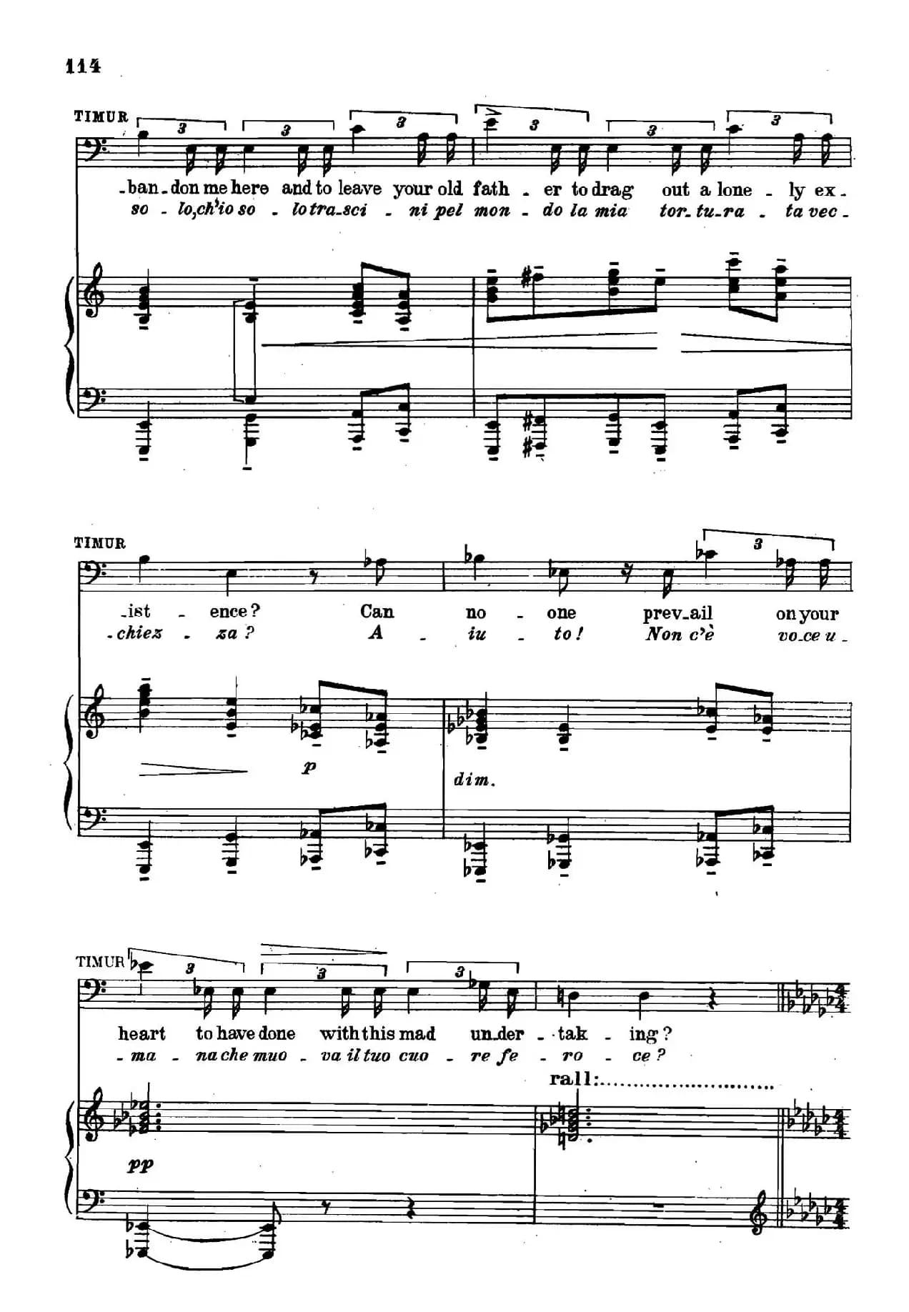 《图兰朵公主》三幕五场歌剧（英意双语）全谱（钢琴伴奏谱 P111——122）