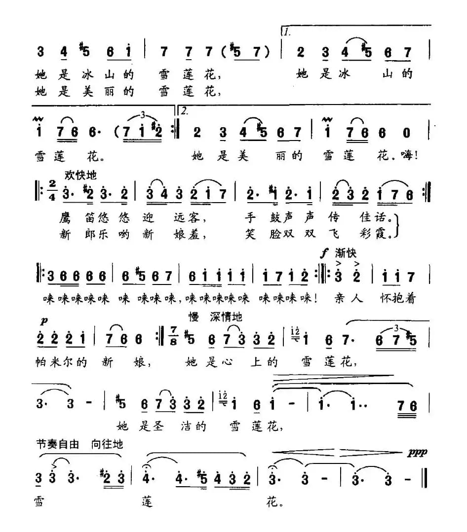 帕米尔新娘（赵力词 若屏曲）