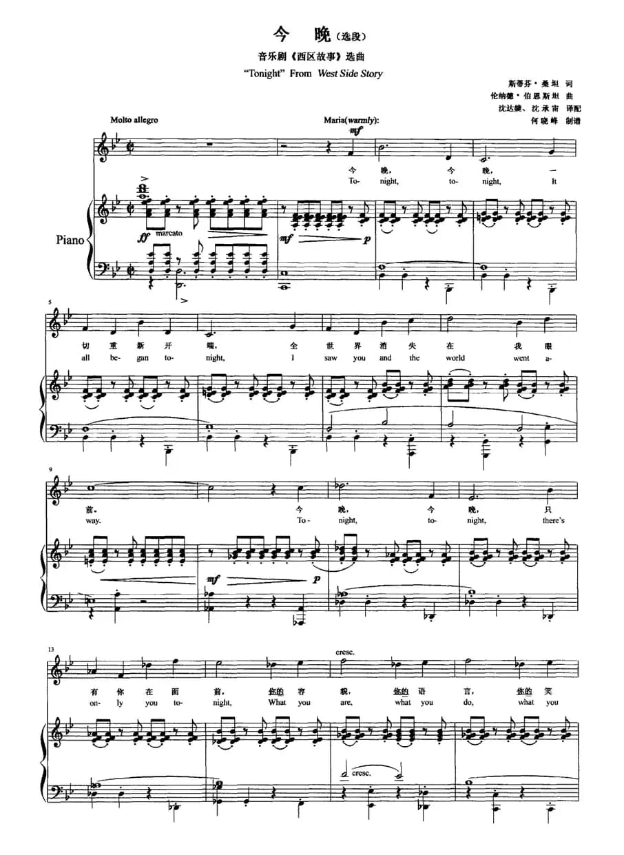 [美]今晚（片断）（音乐剧《西区故事》选曲）