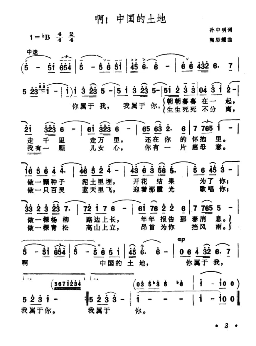 啊！中国的土地