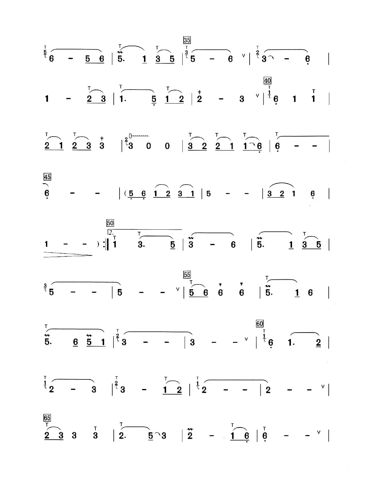 月光下的凤尾竹（葫芦丝演奏提示版）