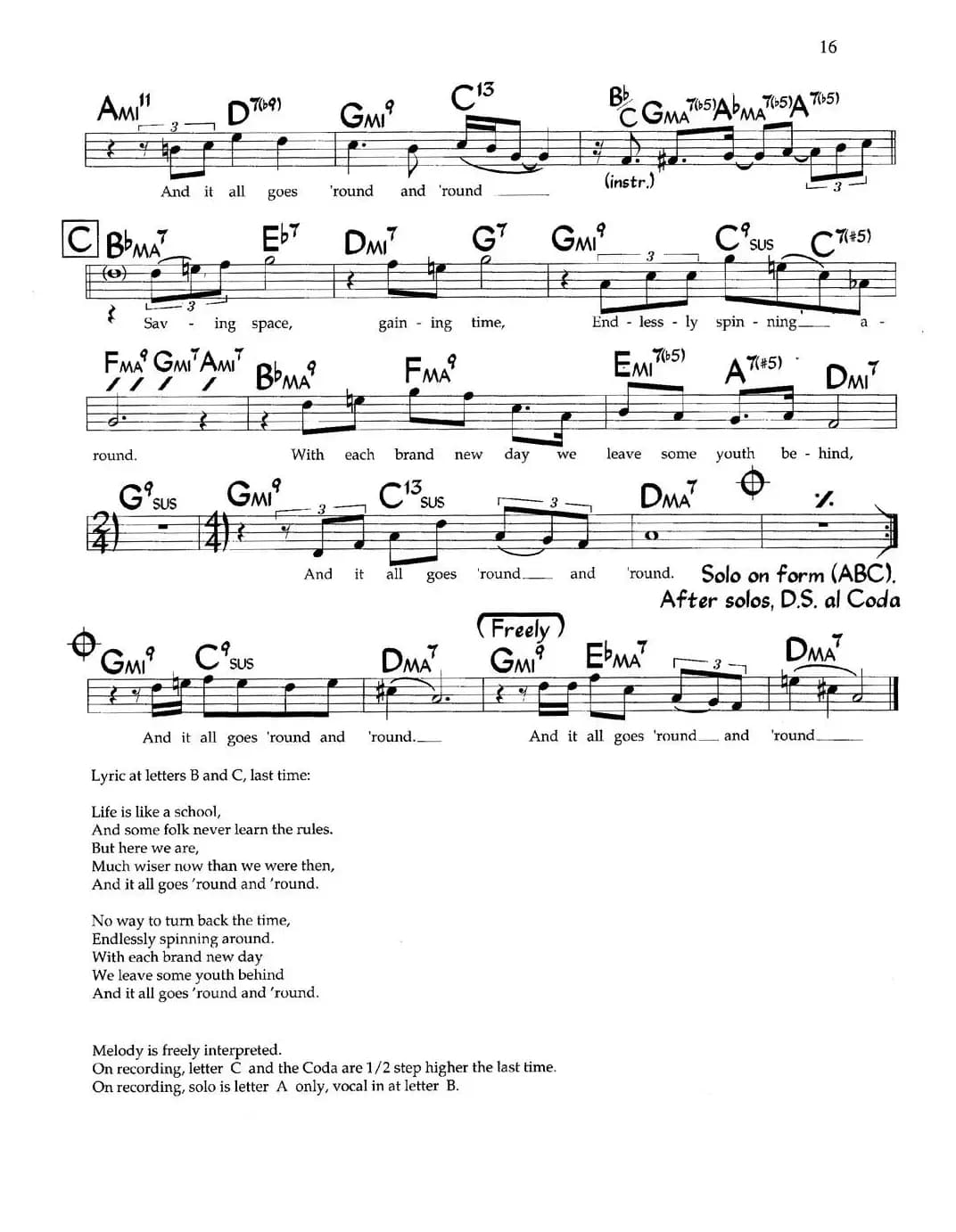 (And)It All Goes'Round and'Round（带和弦五线谱）
