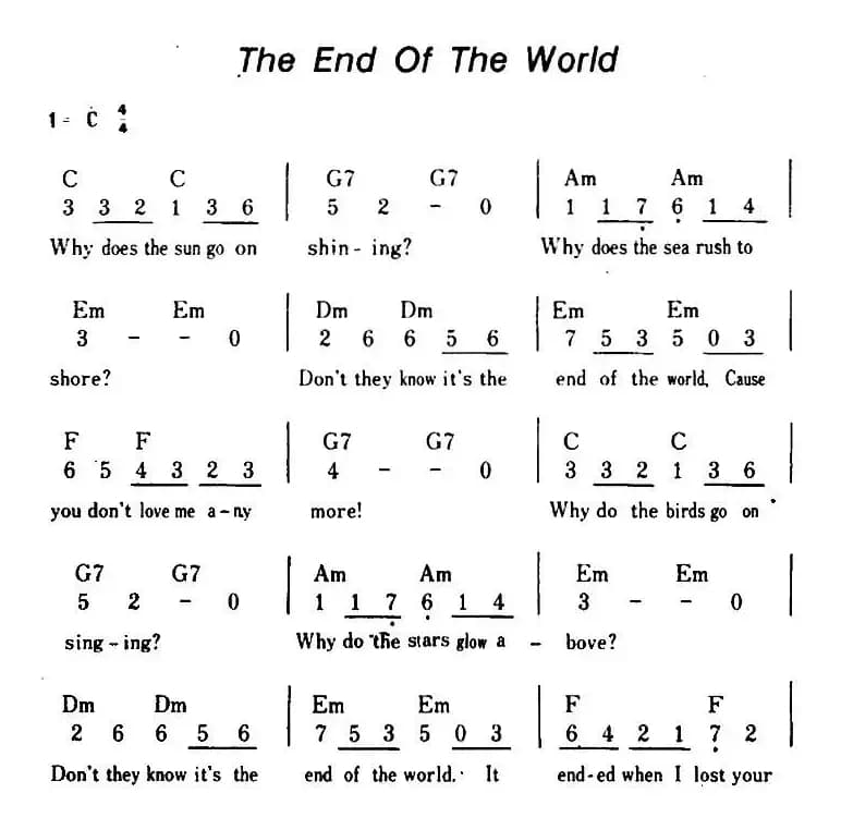 [美]The End Of The World（世界之尽头、带和弦）