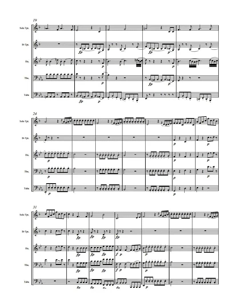 莫扎特-夜之女王的咏叹调（铜管五重奏）