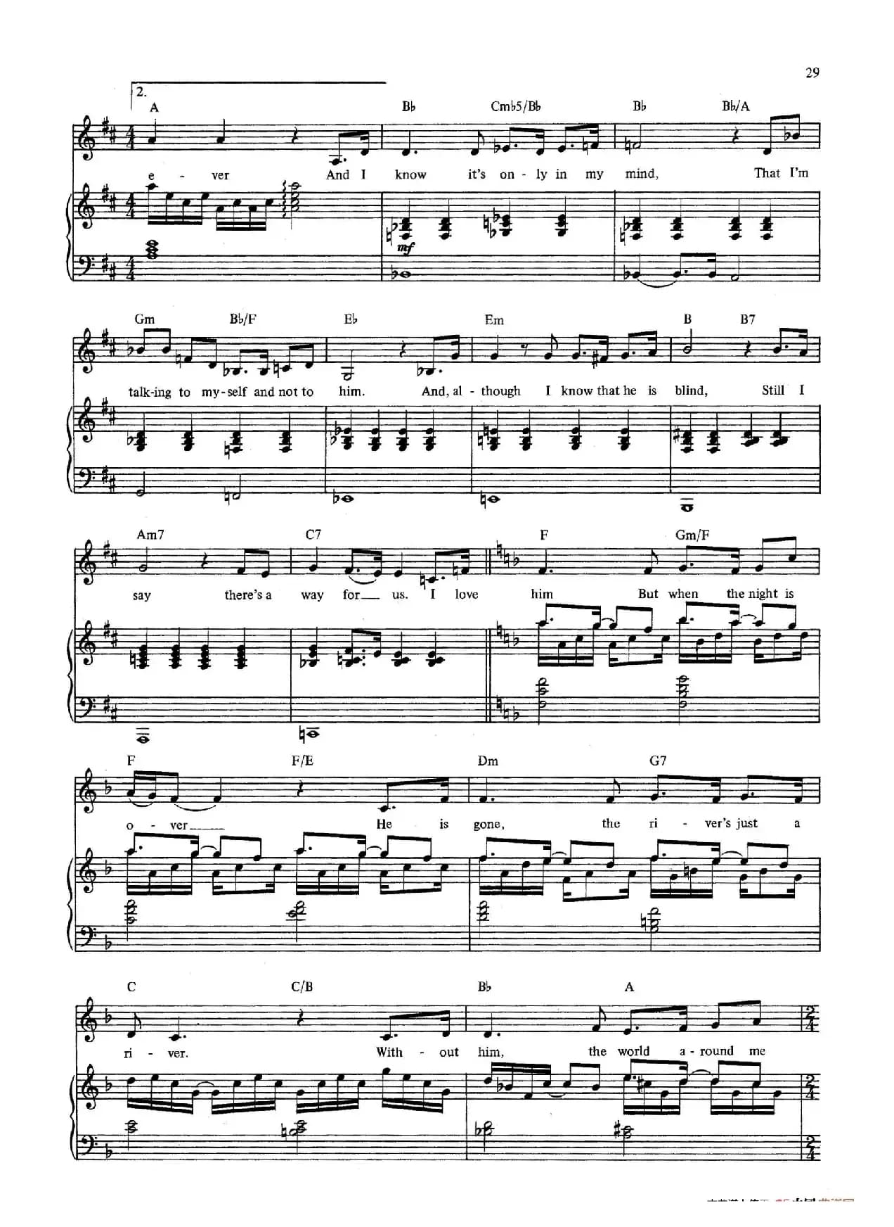 On My Own（音乐剧《悲惨世界》（Les Miserables）选曲、正谱 ）