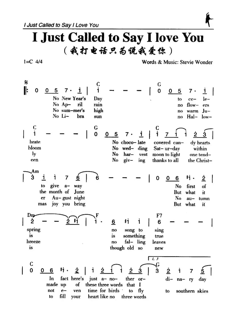 I Just Called to Say I Love You（我打电话只为说我爱你）