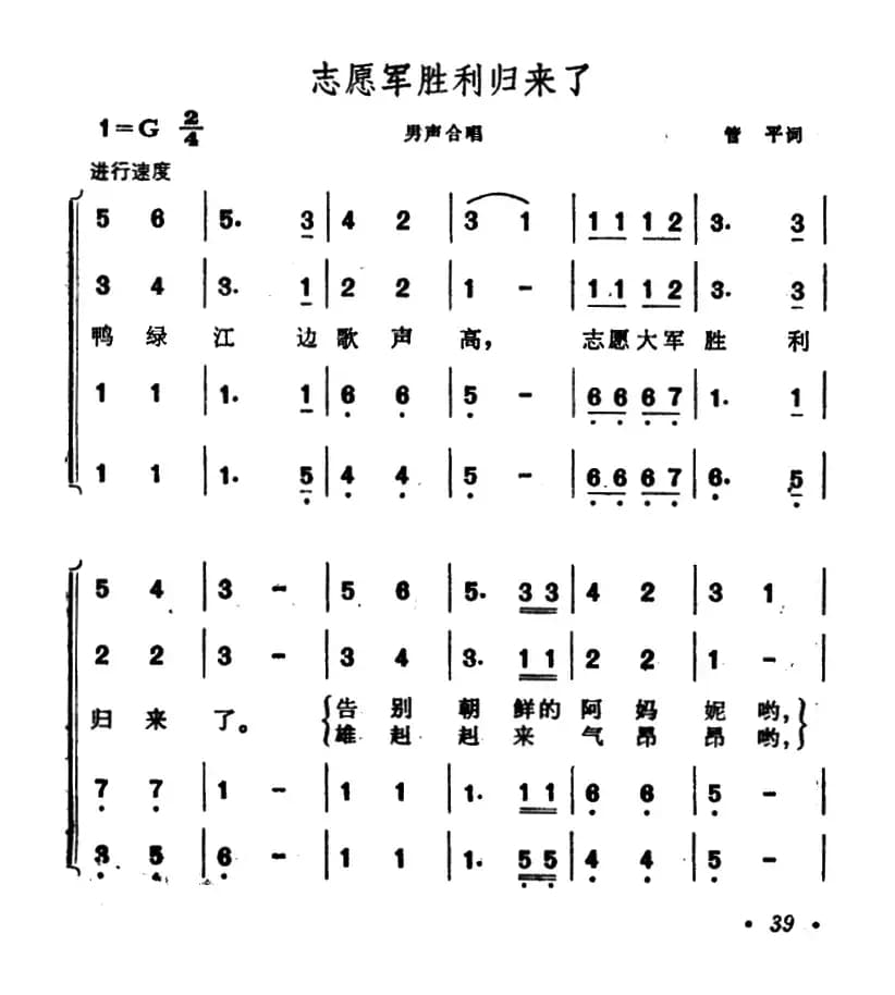 志愿军胜利归来了