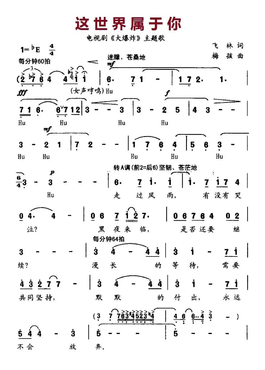 这世界属于你（电视剧《大爆炸》主题歌）