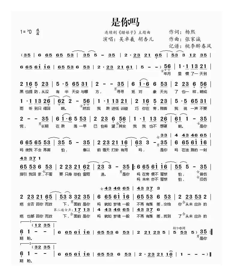 是你吗（连续剧《醋娘子》主题曲）