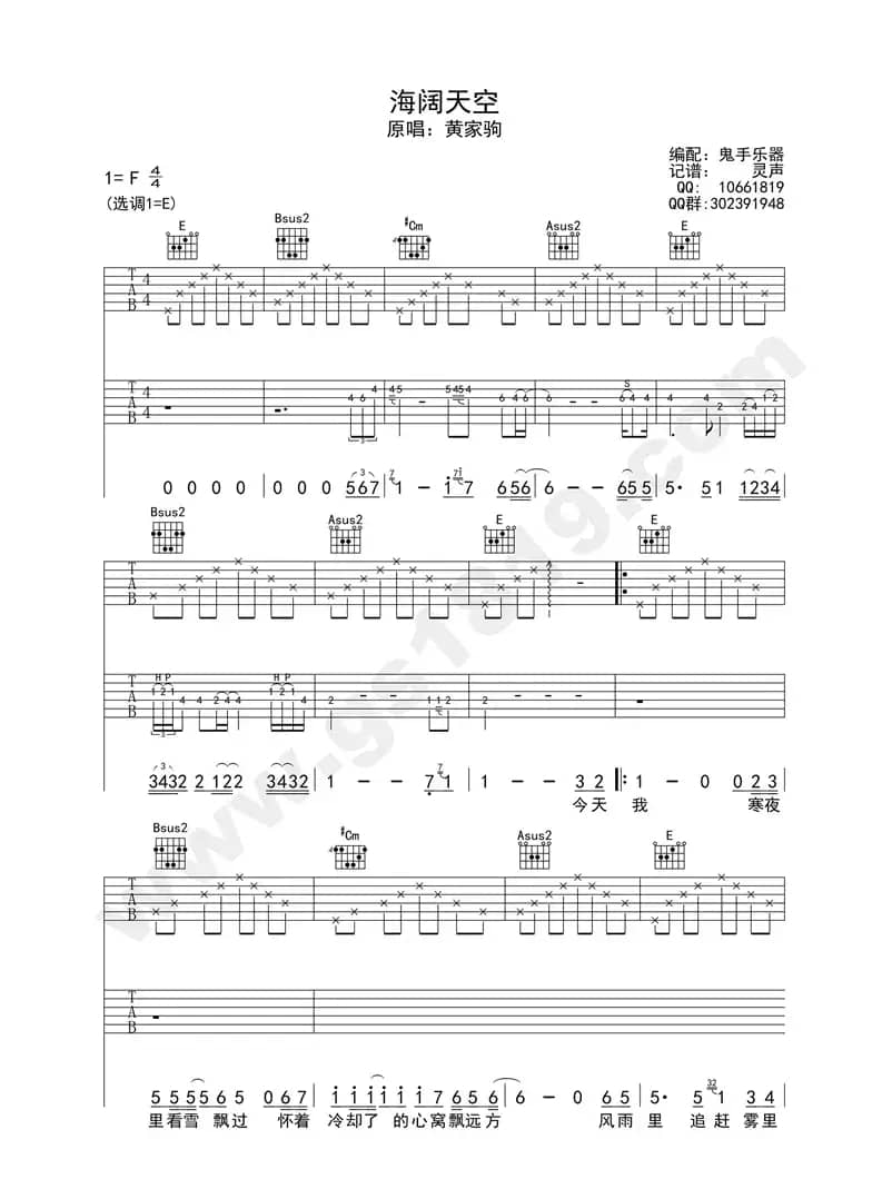 海阔天空 （鬼手乐器双吉他版）