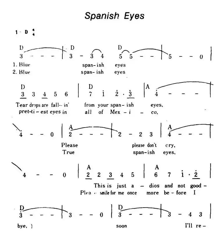 [美]Spanish Eyes（西班牙眼睛、带和弦）