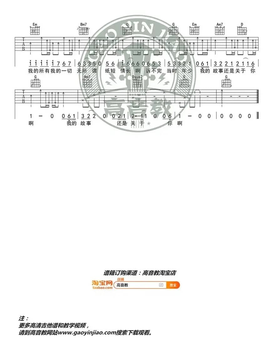《纸短情长》吉他弹唱教学G调精华版 高音教 猴哥吉他教学