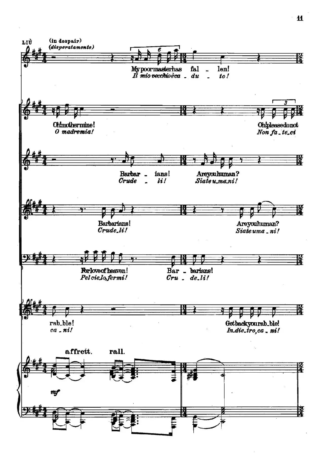 《图兰朵公主》三幕五场歌剧（英意双语）全谱（钢琴伴奏谱 P1——27）