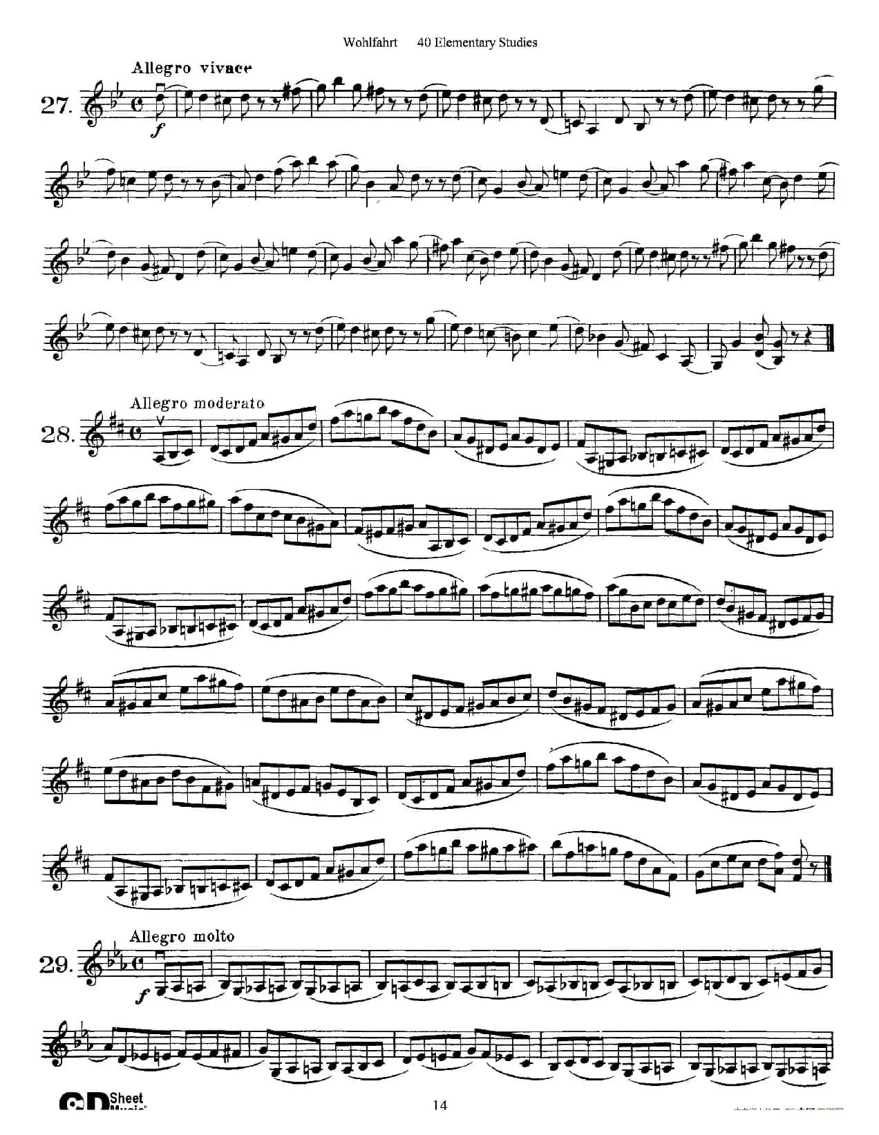 Wohlfahrt《40 Elementary Studies,Op. 54》(沃尔法特《40首小提琴练习曲》)