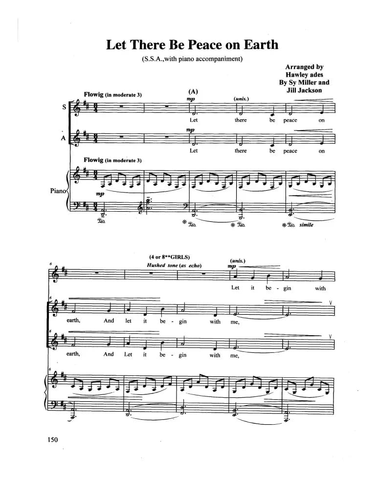 Let There Be Peace on Earth（合唱 正谱）