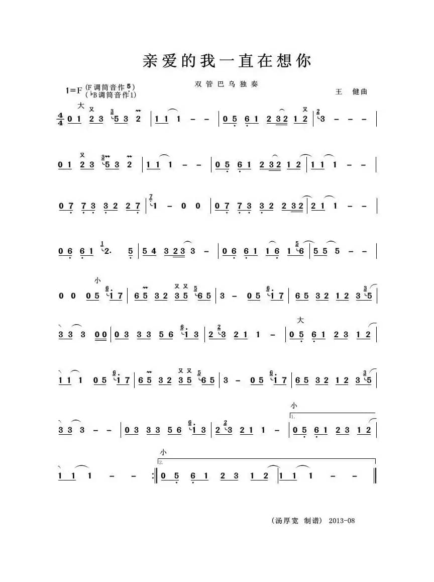 亲爱的我一直在想你（双管巴乌独奏）