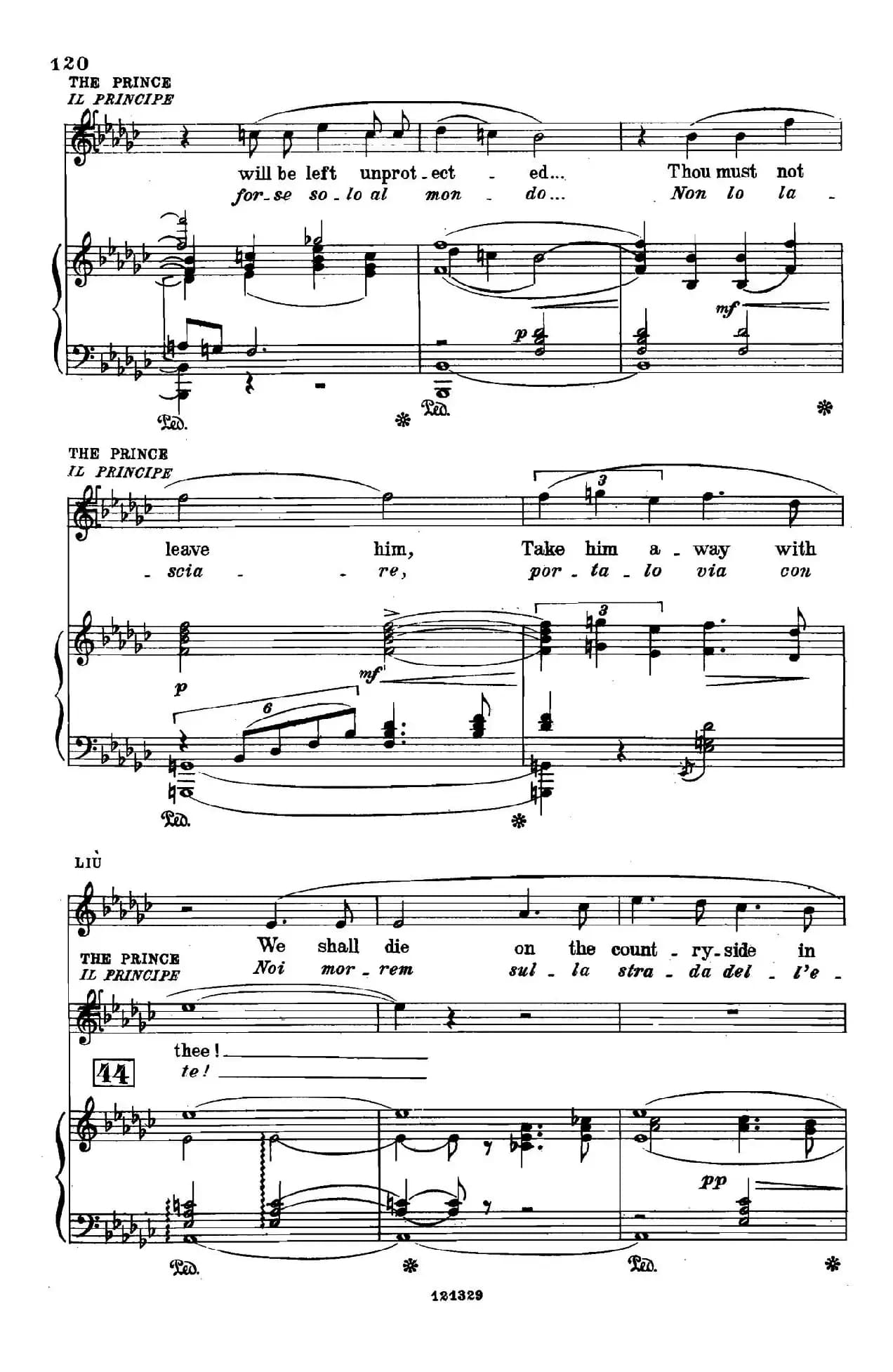 《图兰朵公主》三幕五场歌剧（英意双语）全谱（钢琴伴奏谱 P123——151）