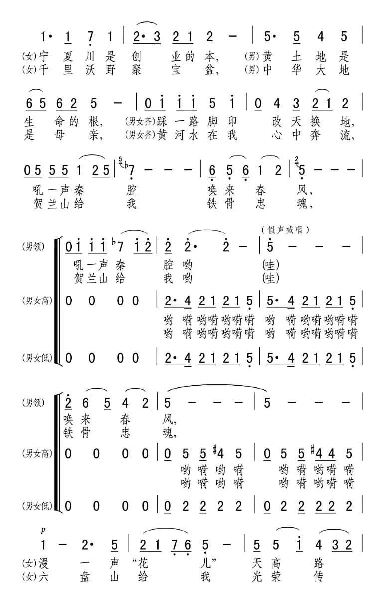 宁夏人（音乐电视片《宁夏好风光》插曲）