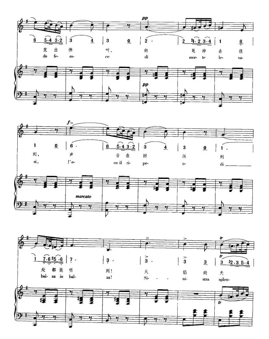 火焰在燃烧（歌剧《游吟诗人》选曲 [中外文对照、正谱]）