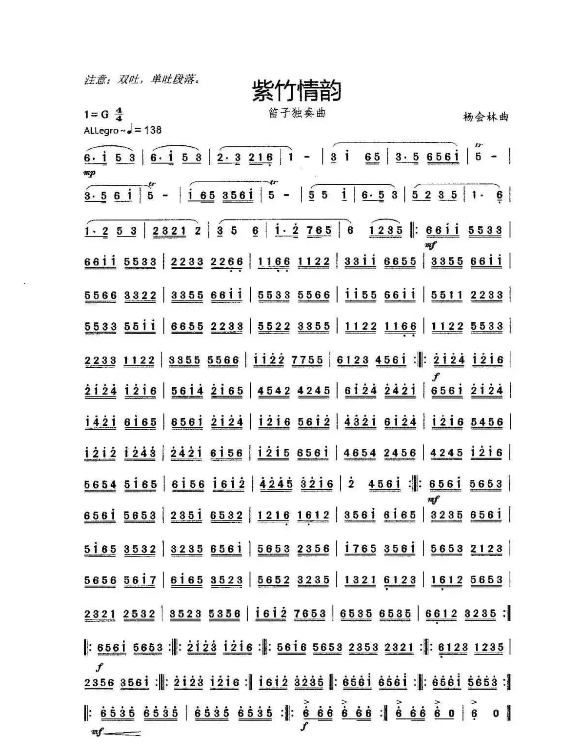 紫竹情韵（笛子独奏曲）