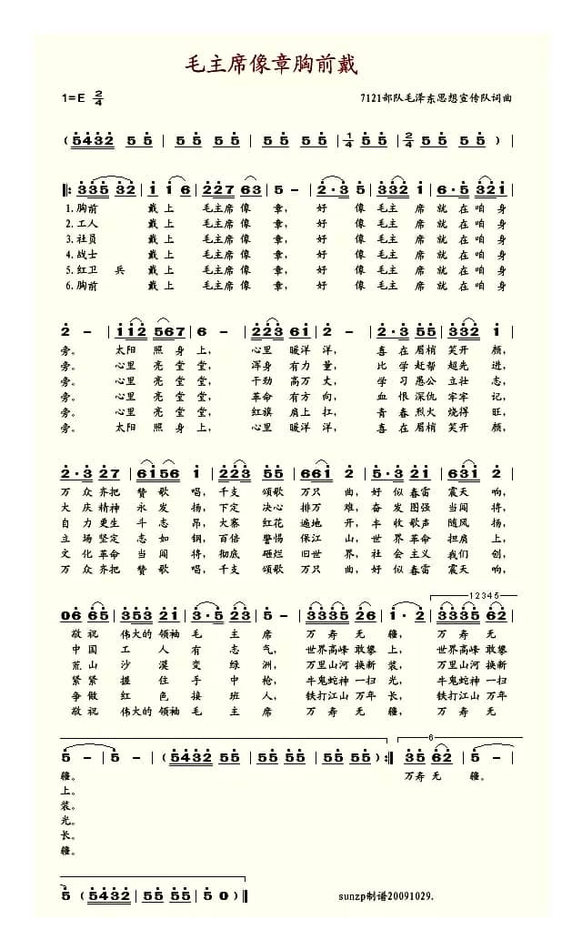 毛主席像章胸前戴