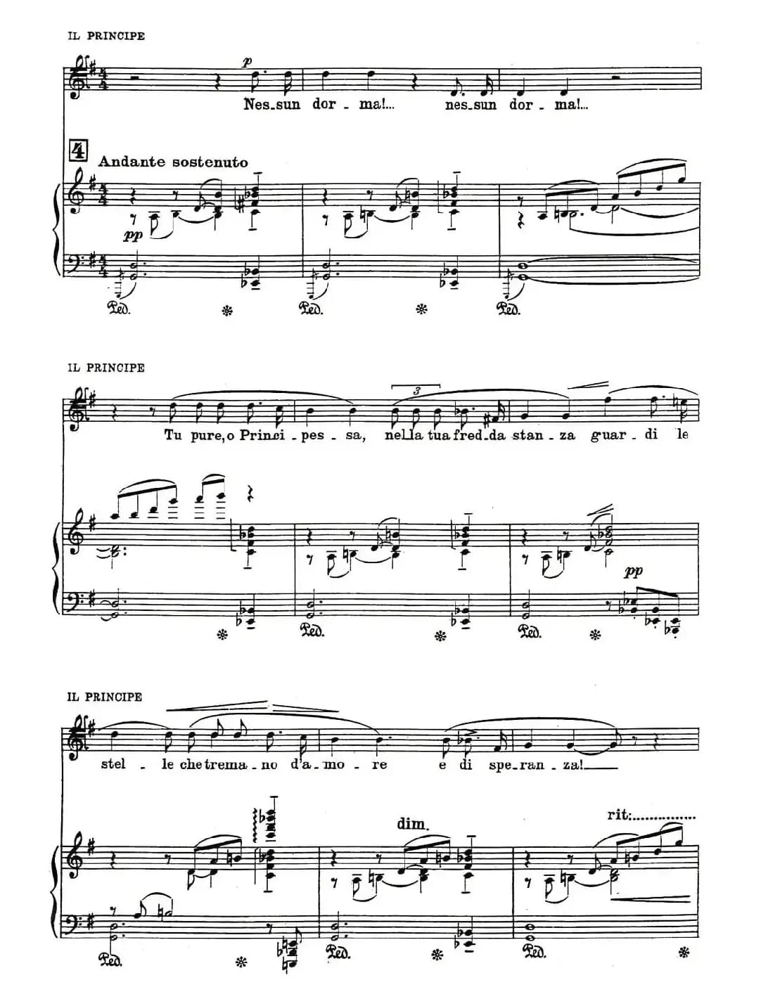 [意]今夜无人入眠（歌剧《图兰朵》选曲、合唱与钢琴伴奏）