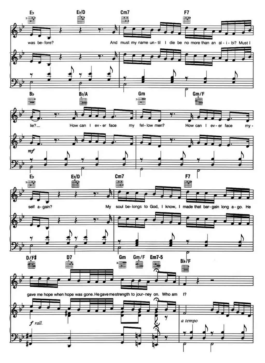 Who Am I?（音乐剧《悲惨世界》（Les Miserables）选曲、正谱 ）