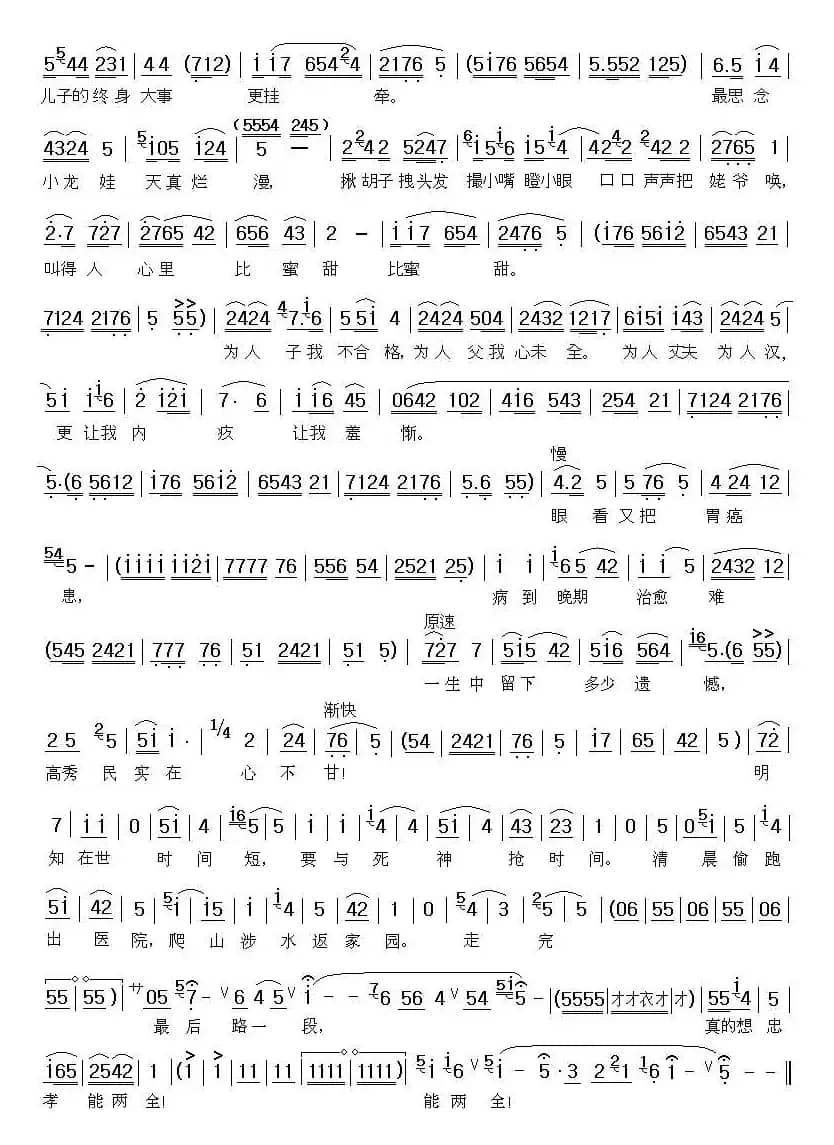 [眉户]省城住院两月半（《村官》高秀民唱段）