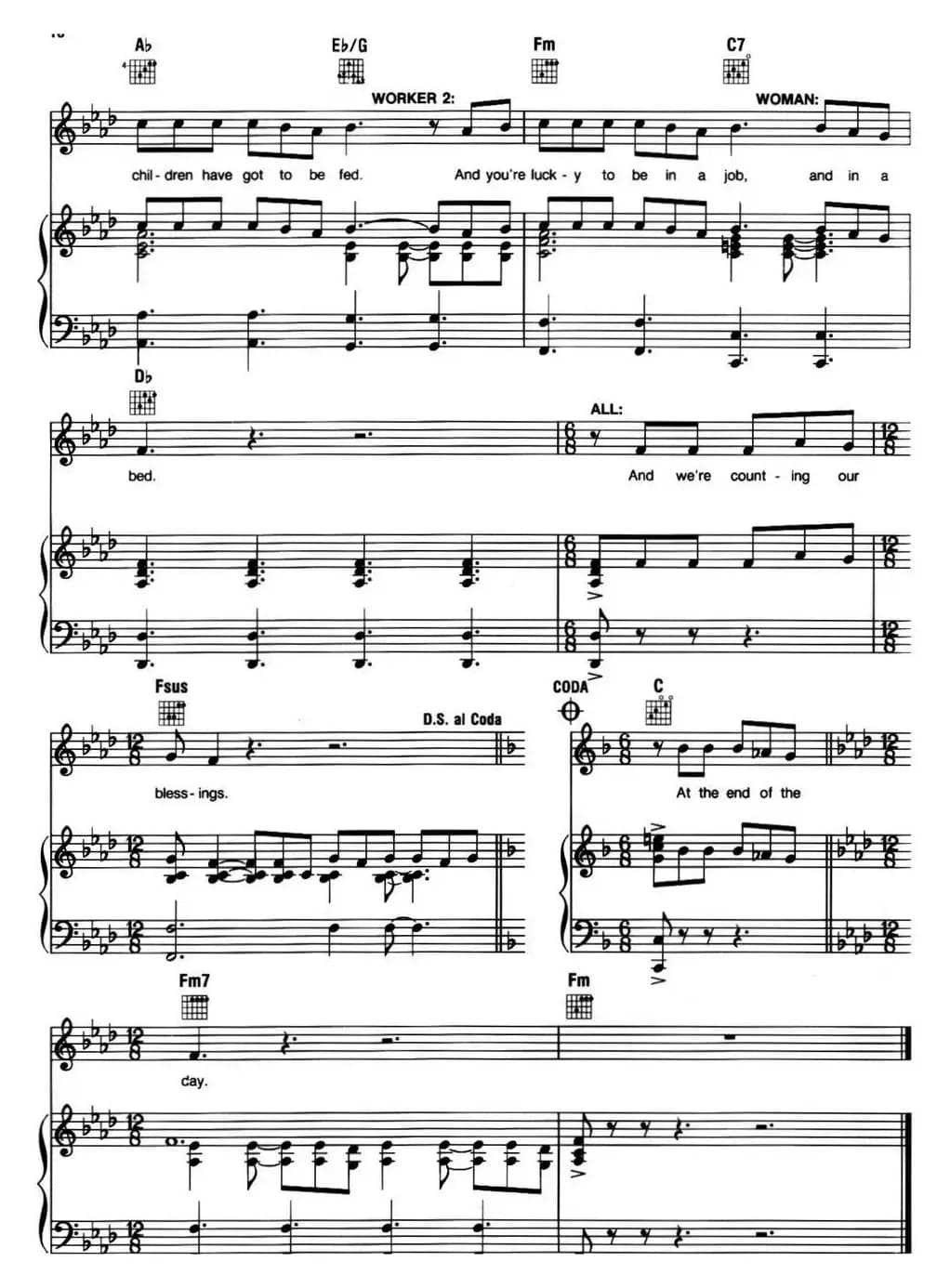 At the End of the Day (音乐剧《悲惨世界》(Les Miserables)选曲、正谱 )