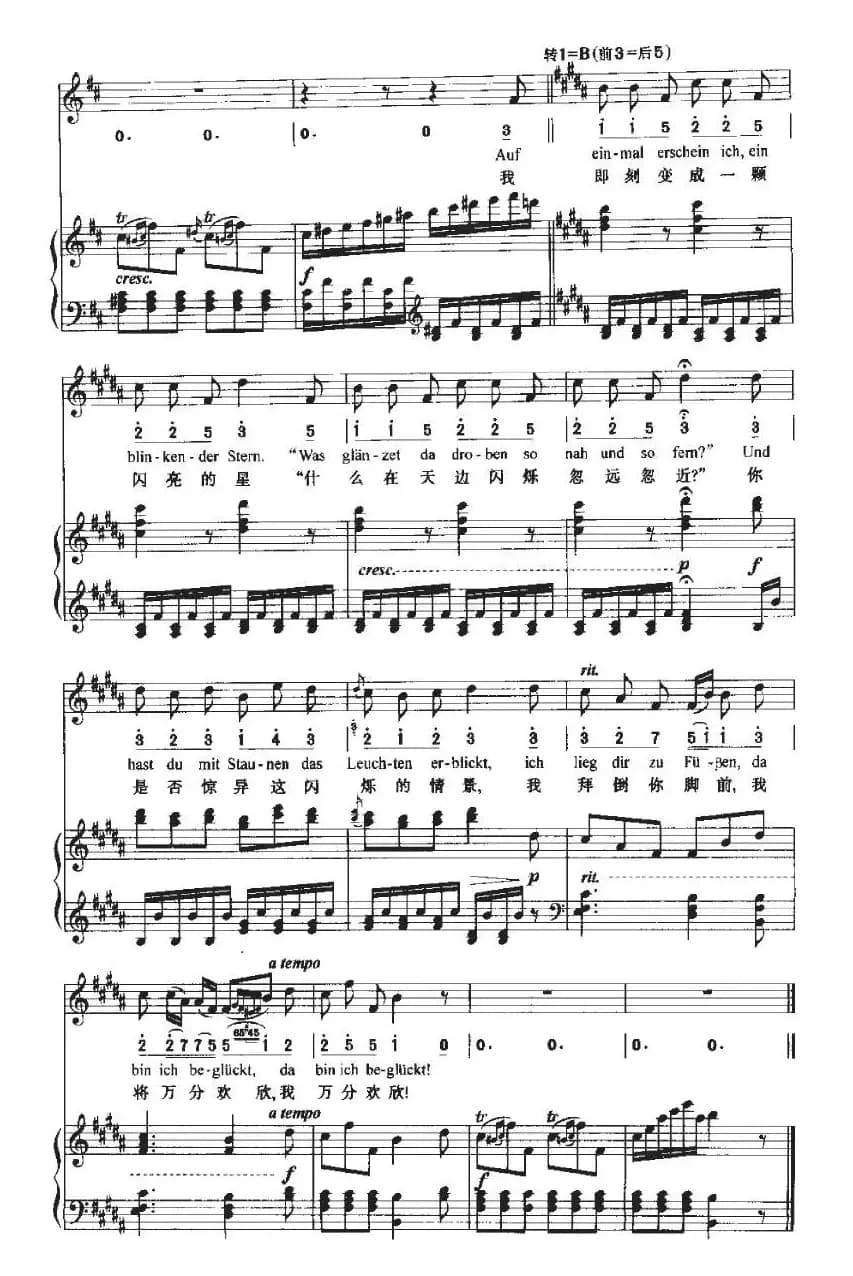 Sehnsucht（渴望 ）（中外文对照、正谱+简谱）